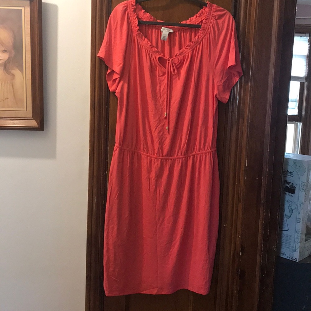 Coral L WHBM soft dress